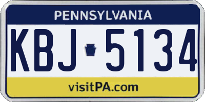 PA license plate KBJ5134