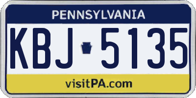 PA license plate KBJ5135
