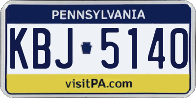 PA license plate KBJ5140