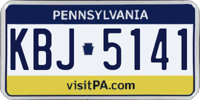 PA license plate KBJ5141