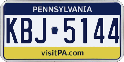PA license plate KBJ5144