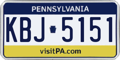 PA license plate KBJ5151