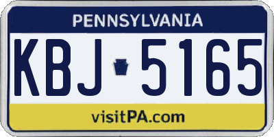 PA license plate KBJ5165