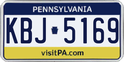 PA license plate KBJ5169