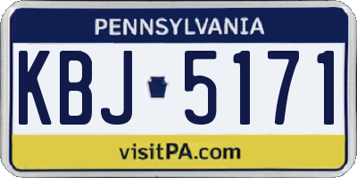 PA license plate KBJ5171