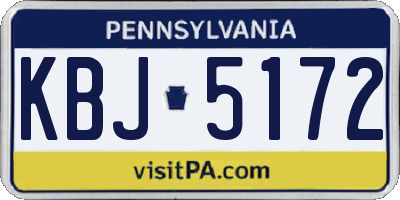 PA license plate KBJ5172