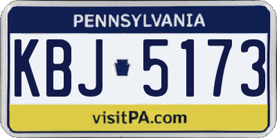 PA license plate KBJ5173