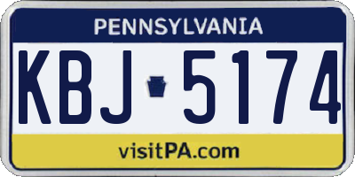 PA license plate KBJ5174