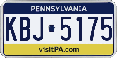 PA license plate KBJ5175