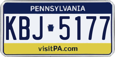 PA license plate KBJ5177