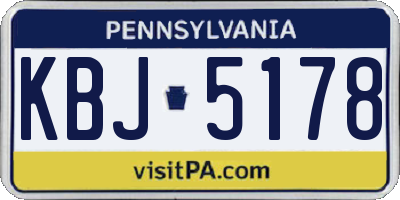 PA license plate KBJ5178