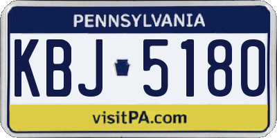 PA license plate KBJ5180