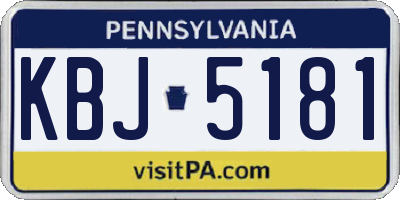 PA license plate KBJ5181