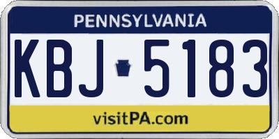 PA license plate KBJ5183