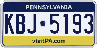 PA license plate KBJ5193