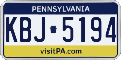 PA license plate KBJ5194