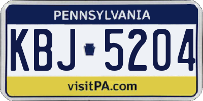 PA license plate KBJ5204