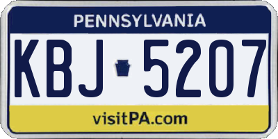 PA license plate KBJ5207