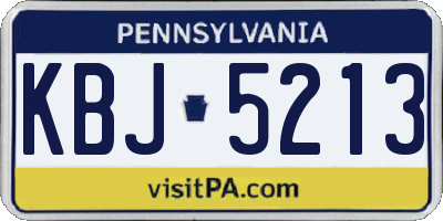 PA license plate KBJ5213