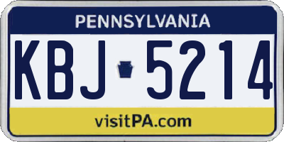 PA license plate KBJ5214