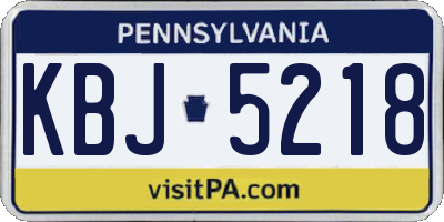 PA license plate KBJ5218