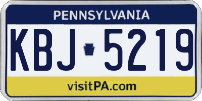 PA license plate KBJ5219