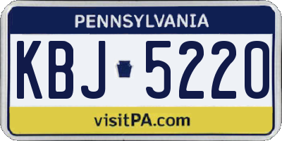 PA license plate KBJ5220