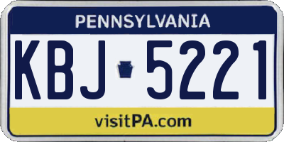 PA license plate KBJ5221
