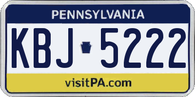 PA license plate KBJ5222