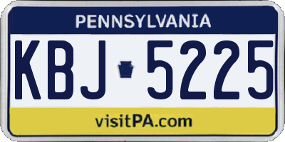 PA license plate KBJ5225