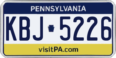 PA license plate KBJ5226