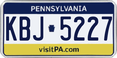 PA license plate KBJ5227