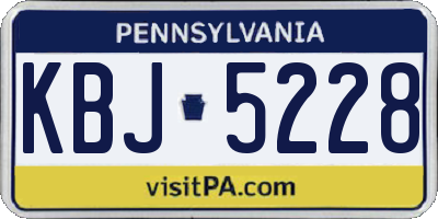 PA license plate KBJ5228
