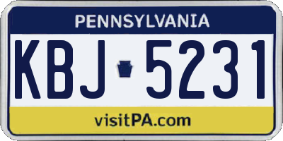 PA license plate KBJ5231