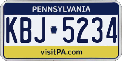 PA license plate KBJ5234