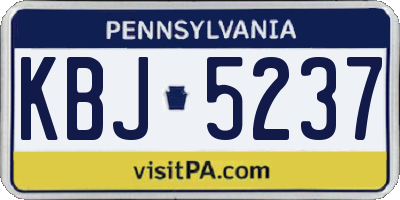 PA license plate KBJ5237
