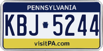PA license plate KBJ5244