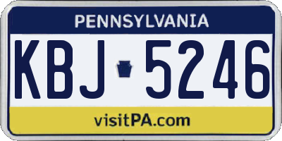 PA license plate KBJ5246