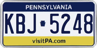 PA license plate KBJ5248