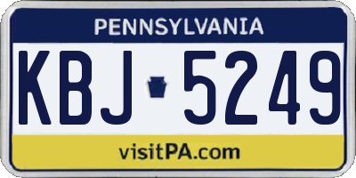 PA license plate KBJ5249