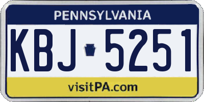 PA license plate KBJ5251