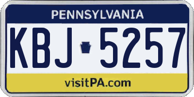PA license plate KBJ5257