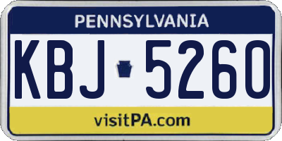 PA license plate KBJ5260