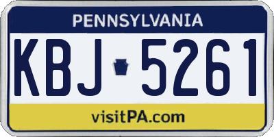 PA license plate KBJ5261