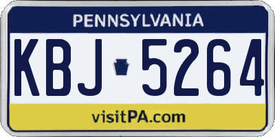 PA license plate KBJ5264