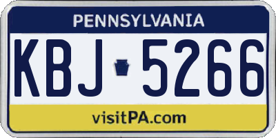 PA license plate KBJ5266