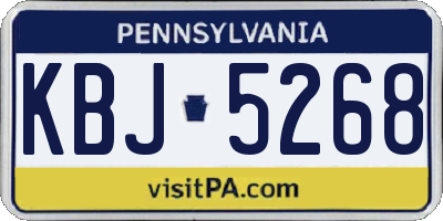 PA license plate KBJ5268