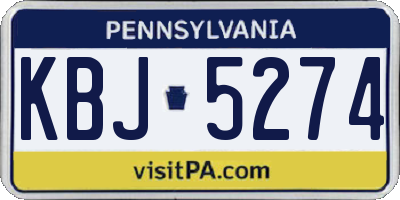 PA license plate KBJ5274