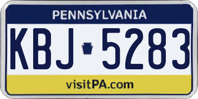 PA license plate KBJ5283