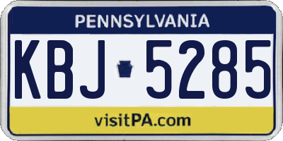 PA license plate KBJ5285